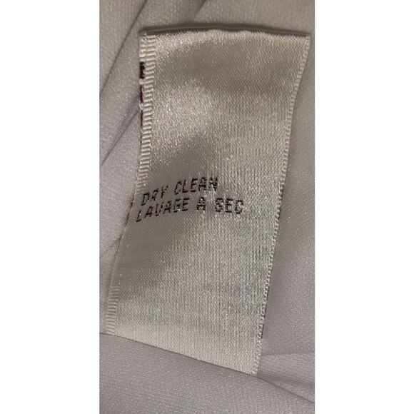 Badgley Mischka Dress Womens Plus 16 White Party Formal Gown Sparkly Peplum Text - Picture 12 of 16